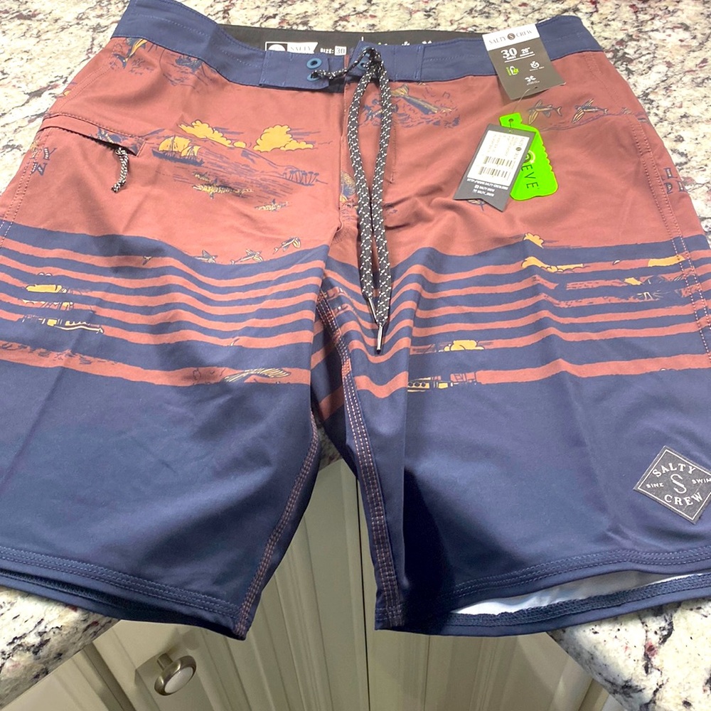 Salty crew size 30 mens swimming trunk. Brand new.